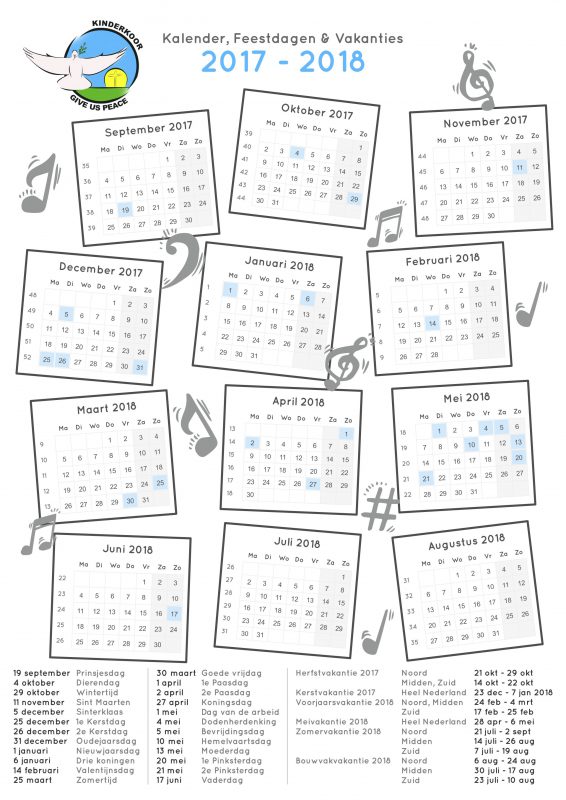 Kalender 2017 - 2018